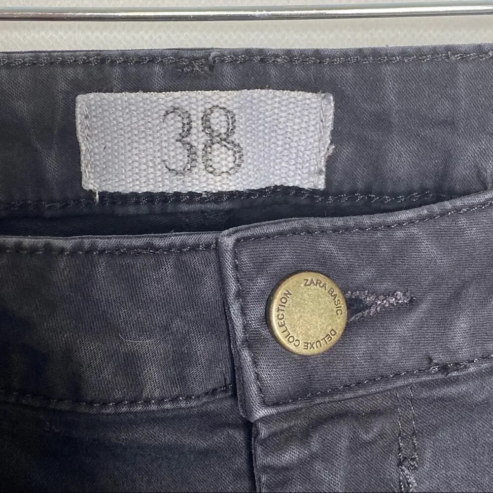 Zara Basic Dept Black Skinny Ankle Jeans Size 6 - Picture 3 of 8